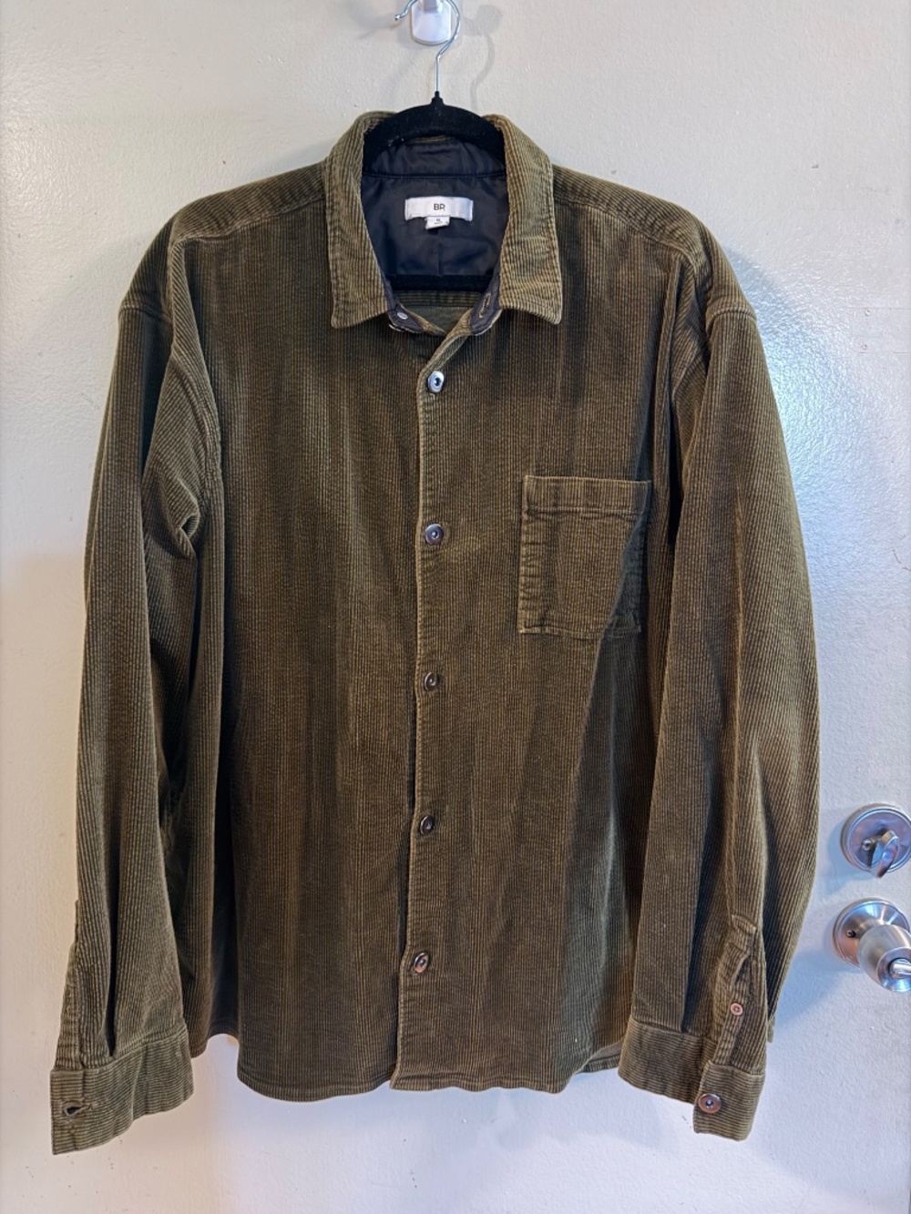 BP Olive Green Corduroy Button-Up Overshirt Jacket XL